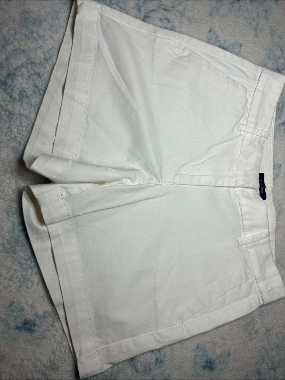 Nautica White Cotton Blend Bermuda Shorts